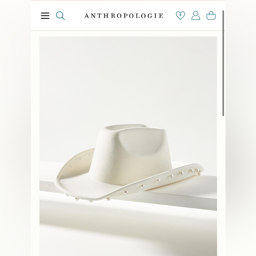 NWT Anthropologie Pearl Cowboy Hat